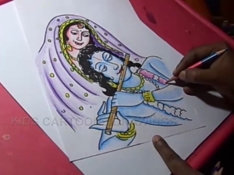 How to Draw Lord Krishna and Radha Drawing