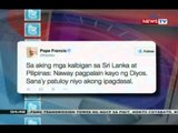 BP: Pope Francis, patuloy na nanawagan ng panalangin para sa kanya
