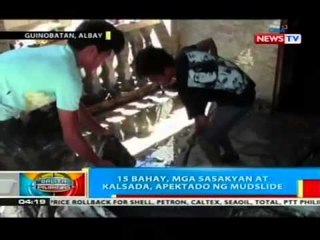 BP: 15 bahay, mga sasakyan at kalsada, apektado ng mudslide sa Guinobatan, Albay
