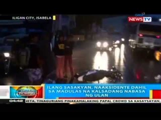 BP: Ilang sasakyan, naaksidente dahil sa madulas na kalsadang nabasa ng ulan
