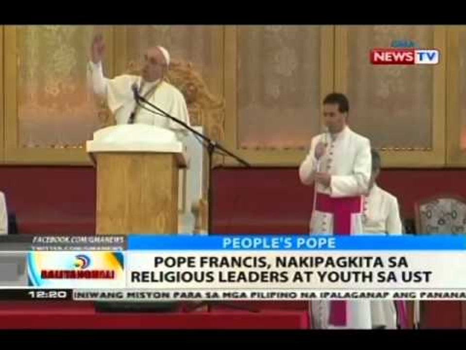 BT: Pope Francis, nakipagkita sa religious leaders at youth sa UST