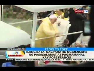 BT: Ilang bata, nagpahatid ng mensahe ng pasasalamat at pagmamahal kay Pope Francis