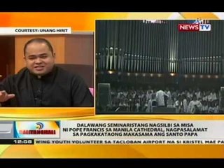 2 seminaristang nagsilbi sa misa ni Pope Francis sa Manila Cathedral, nagpasalamat