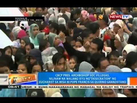 NTG: Archbishop Villegas: Walang isyu ng 'desecration' ng Eucharist sa misa ni Pope Francis