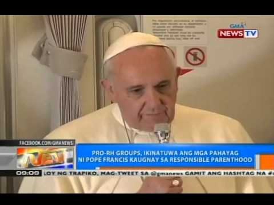 NTG: Pro-RH groups, ikinatuwa ang mga pahayag ni Pope Francis kaugnay sa responsible parenthood