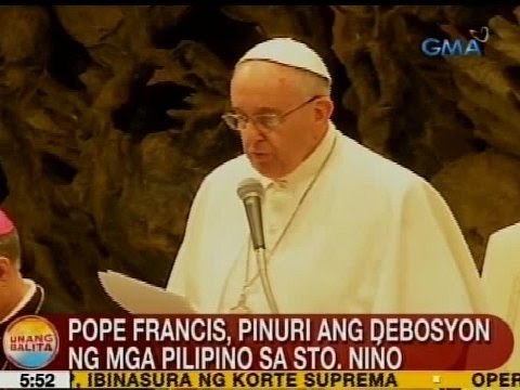 UB: Pope Francis, pinuri ang debosyon ng mga Pinoy sa Sto. Niño