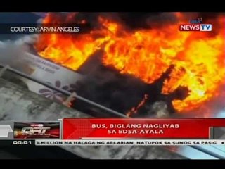 QRT: Bus, biglang nagliyab sa EDSA-Ayala