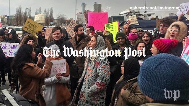 'Refugees are welcome here': Protesters rally at JFK airport