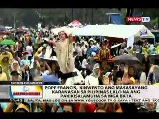 Pope Francis, ikinwento ang masasayang karanasan sa Pilipinas lalo na ang pakikisalamuha sa mga bata