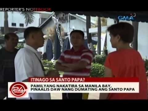 24Oras: Pamilyang nakatira sa Manila Bay, pinaalis daw nang dumating ang Santo Papa