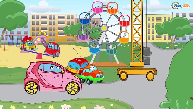 Eğitici Çizgi Film - Kamyon, Ekskavatör ve Vinç - İş makineleri - Akıllı Arabalar