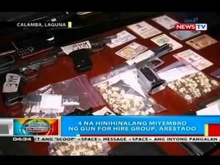 BP: 4 na hinihinalang miyembro ng gun for hire group, arestado sa Calamba, Laguna