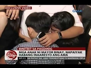 24Oras: Mayor Binay, nagalusan nang bitbitin papunta sa pagdinig sa Senado