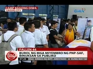 24Oras: Burol ng mga miyembro ng PNP-SAF, binuksan sa publiko