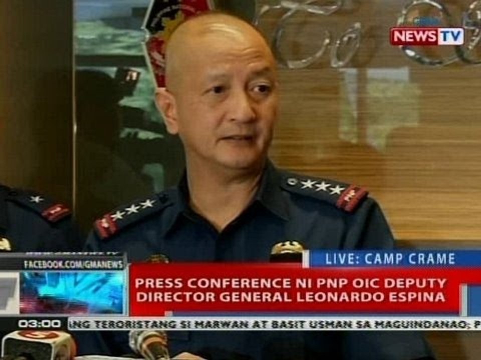NTVL: Press briefing of PNP OIC Espina on Mamas...