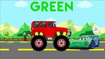 Learning Colors With Funny Monster Trucks | Disney McQueen Cars Colors Song | Kids Truck Games