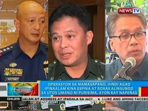 Operasyon sa Mamasapano, hindi agad ipinaalam kina Espina at Roxas alinsunod sa utos