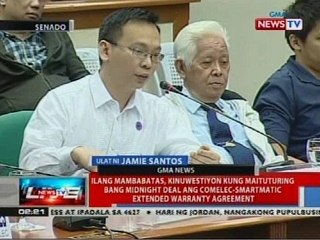 Ilang mambabatas, kinuwestiyon ang Comelec-Smartmatic extended warranty agreement