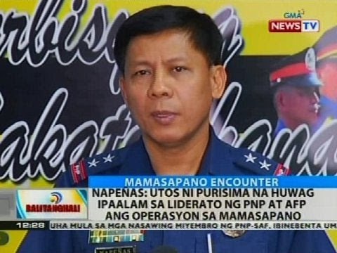 Napeñas: Utos ni Purisima na huwag ipaalam sa liderato ng PNP at AFP ang operasyon sa Mamasapano