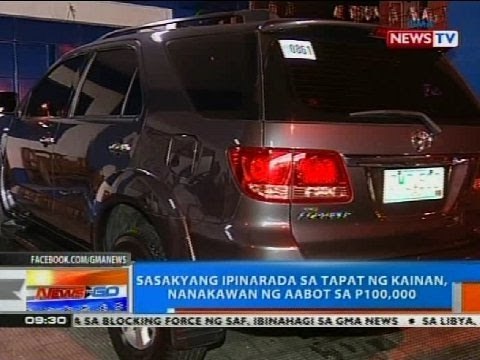 Sasakyang ipinarada sa tapat ng kainan, nanakawan ng aabot sa P100,000