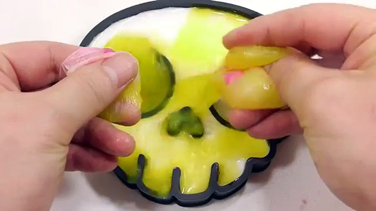 DIY How To Make Milk Slime Syringe Glue Water Balloon Skull Learn Colors Slime Glitter Icecream