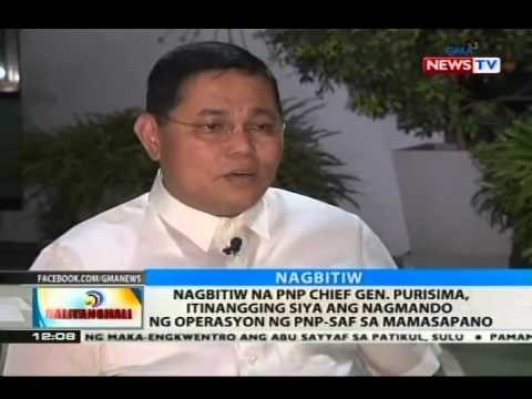 Nagbitiw na PNP chief Gen. Purisima, itinagging siya ang nagmando ng operasyon ng PNP-SAF