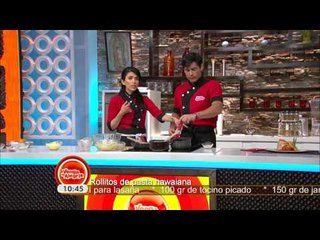 Rollitos de pasta hawaiana