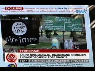 24 Oras: Grupo nina Marwan, tinangkang bombahin ang motorcade ni Pope Francis