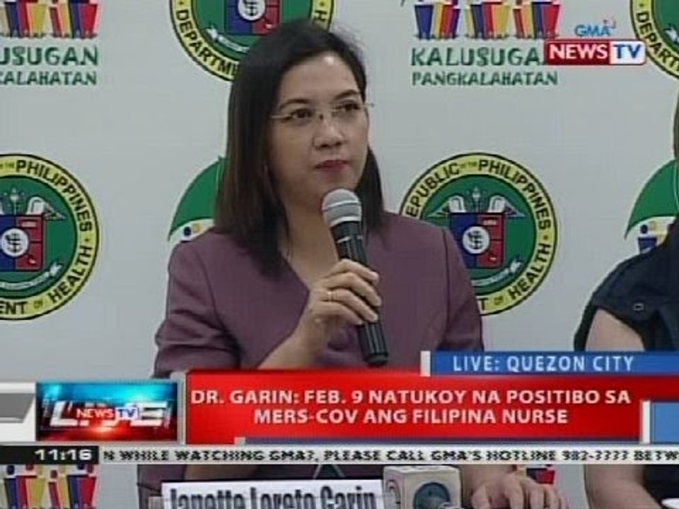 Press conference ng DOH kaugnay ng lagay ng Filipina nurse na nag-positibo sa MERS-CoV