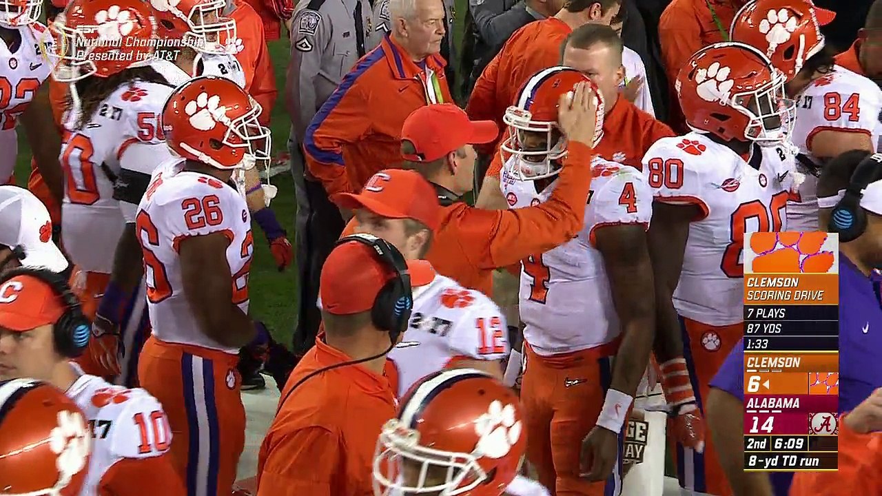 2017-01-09 CFPCG Clemson Tigers vs Alabama Crimson Tide 2nd Quarter