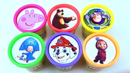 Play Doh Clay Cups Surprise Toys Masha and The Bear Peppa Pig Paw Patrol Toy Story Disney Pixar