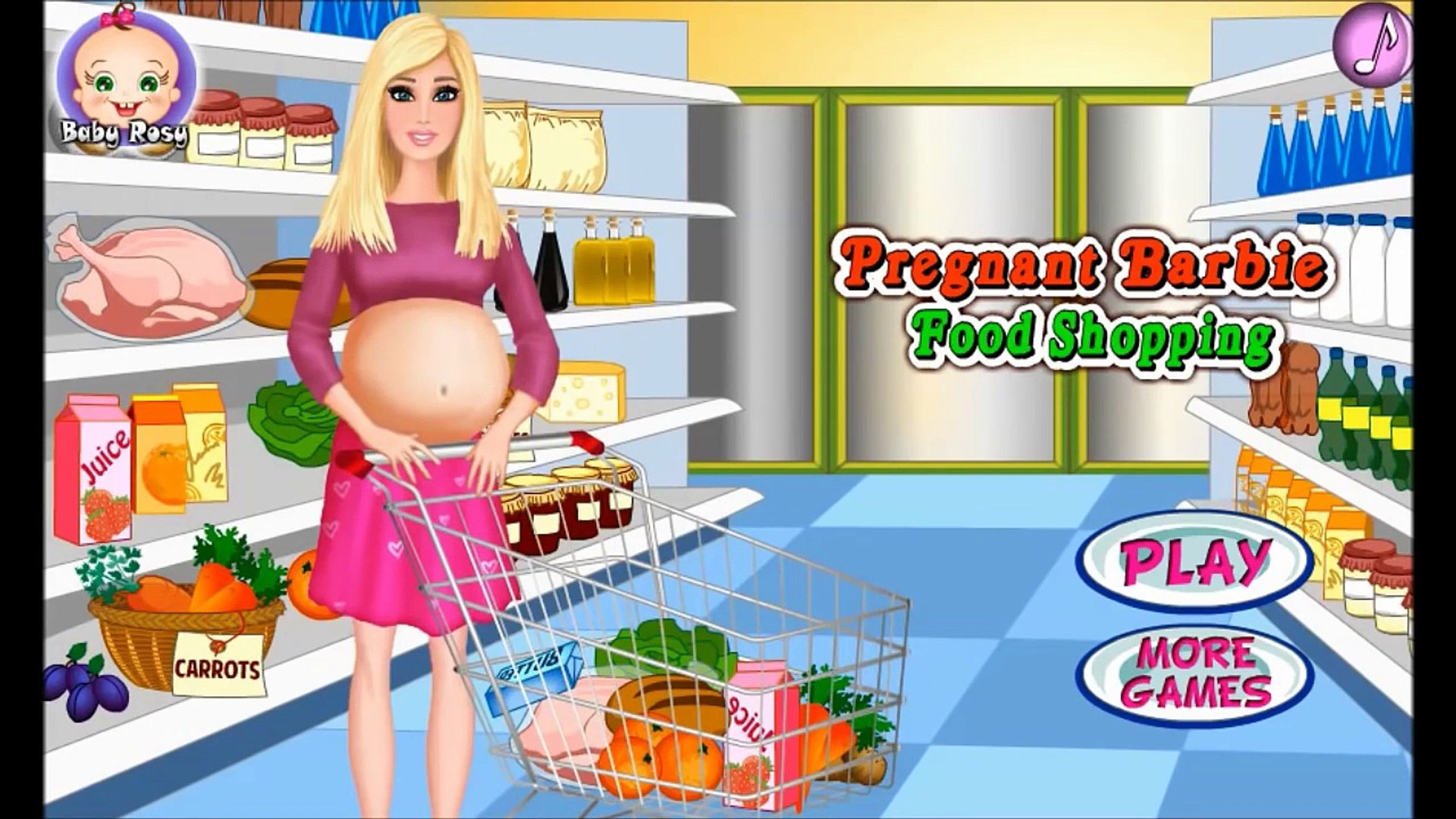 barbie baby grocery shopping game