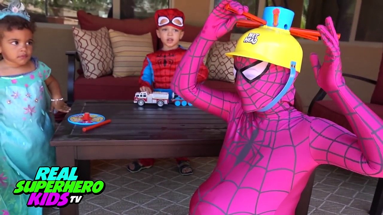 FROZEN ELSA & PINK SPIDERGIRL POO SURPRISE EGGS vs JOKER Funny Superhero Movie In Real Life!