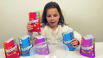 DIY RAINBOW SKITTLES CRAZY TRICK!! Kids science experiment. Learn Colors!