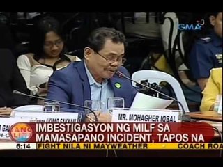 UB: Imbestigasyon ng MILF sa Mamasapano incident, tapos na