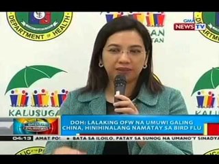 BP: DOH: Lalaking OFW na umuwi galing China, hinihinalang namatay sa bird flu