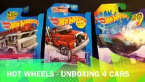 Toy Trucks - Fire Truck - Unboxing Hot Wheels 4 Cars for Kids - Color Shifters - FamilyToyReview