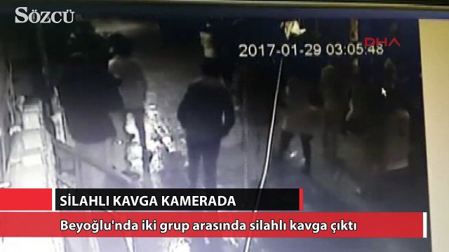 Beyoğlu'ndaki silahlı kavga kamerada