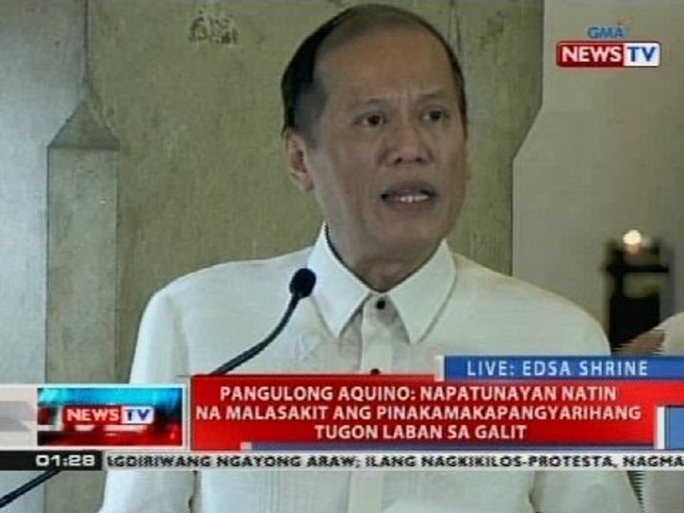 Talumpati ni PNoy sa ika-29 na anibersaryo ng EDSA People Power Revolution