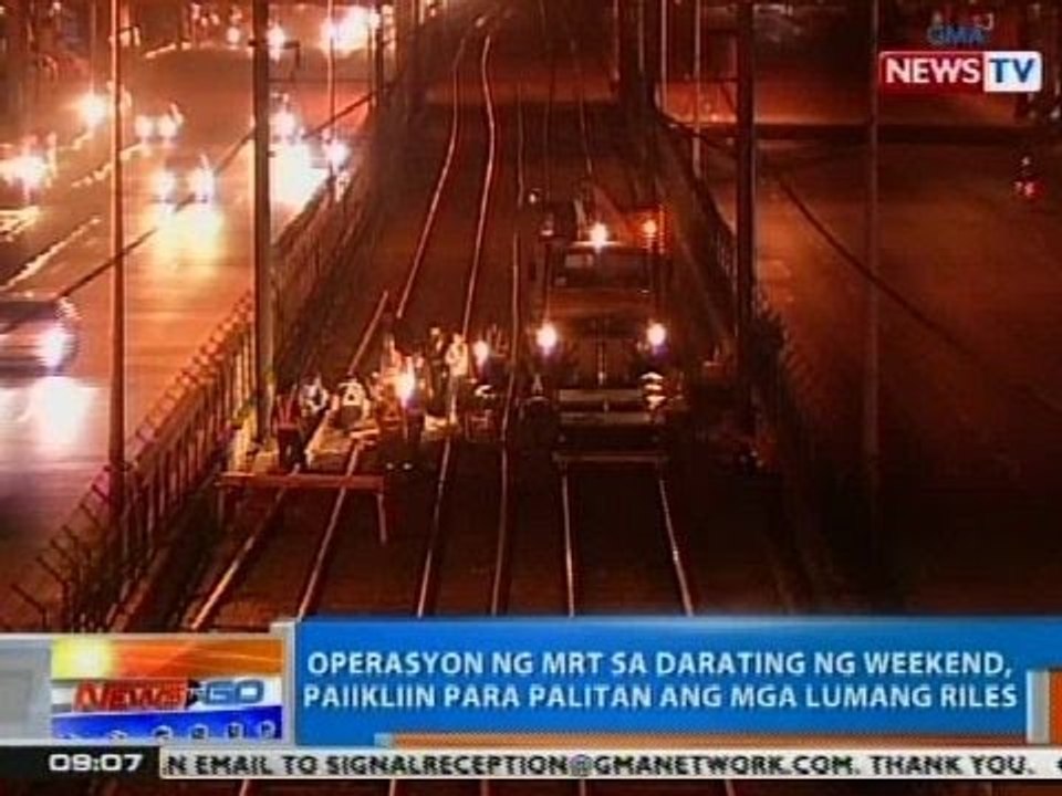NTG: Operasyon ng MRT sa darating na weekend, paiikliin para palitan ang mga lumang riles