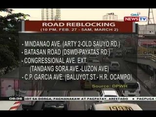NTVL: Ilang kalsada sa QC ngayong weekend, isasailalim sa road reblocking and repair
