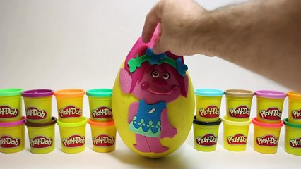 Giant Surprise egg Trolls Poppy Huevo Sorpresa Gigante Play Doh