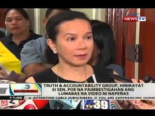 Truth & Accountability Group, hinikayat si Sen. Poe na paimbestigahan ang video ni Napeñas
