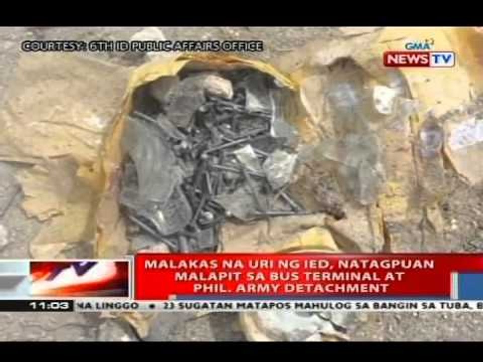 NTVL: Malakas na uri ng IED, natagpuan malapit sa bus terminal at PHL Army detachment sa Cotabato