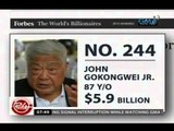 24 Oras: Sampung Pinoy, nakapasok sa listahan ng world's top 1000 billionaires ng Forbes Magazine