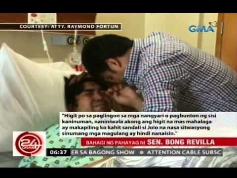 24 Oras: Sen. Revilla, nagpasalamat sa mga sumusuporta sa paggaling ng anak na si Jolo