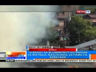 NTG: 10 bahay sa Blumentritt Extension sa Maynila, nasusunog; 20 pamilya, apektado
