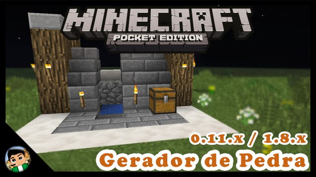 GERADOR DE PEDREGULHO... Minecraft PE/PC Tutoriais #01 | AlexMine8080