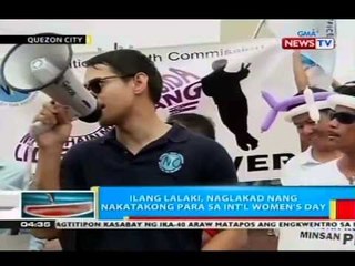 Ilang lalaki kabilang si Dingdong Dantes, naglakad nang nakatakong para sa International Women's day