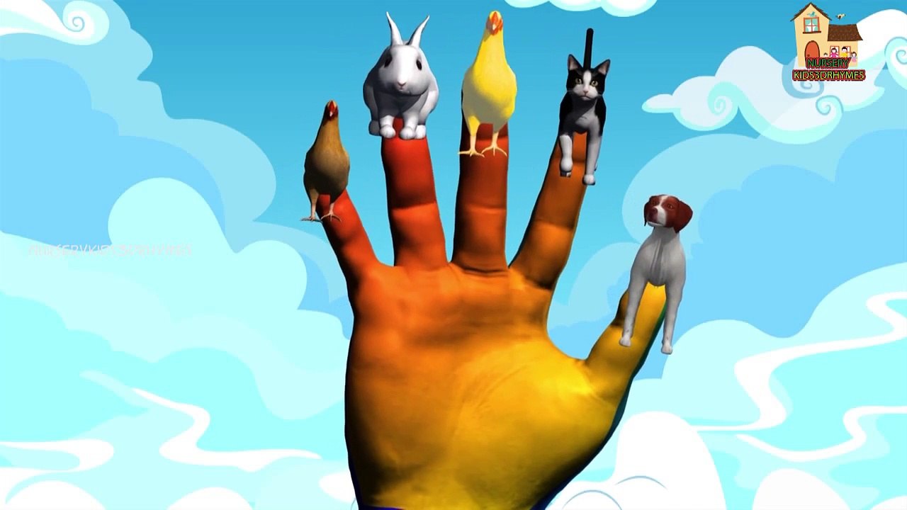 3d animals finger family nursery kids english 3d rhymes | Animated children songs